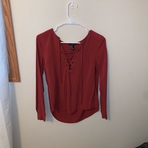 Long sleeve cross in front